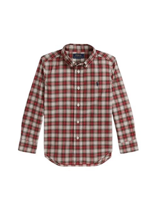 Camicia da bambino in puro cotone, motivo scozzese all-over nei toni di rosso/crema /multticolor. POLO RALPH LAUREN | 322980980001